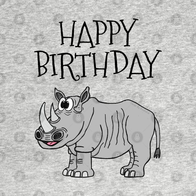 Happy Birthday Rhino Wildlife Lover by doodlerob